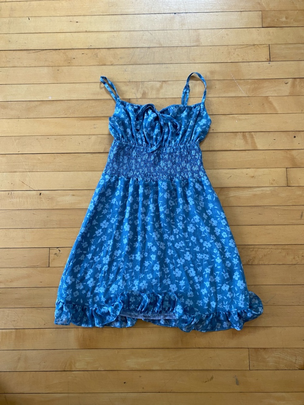 Dress Forum Blue Floral Smocked Sundress